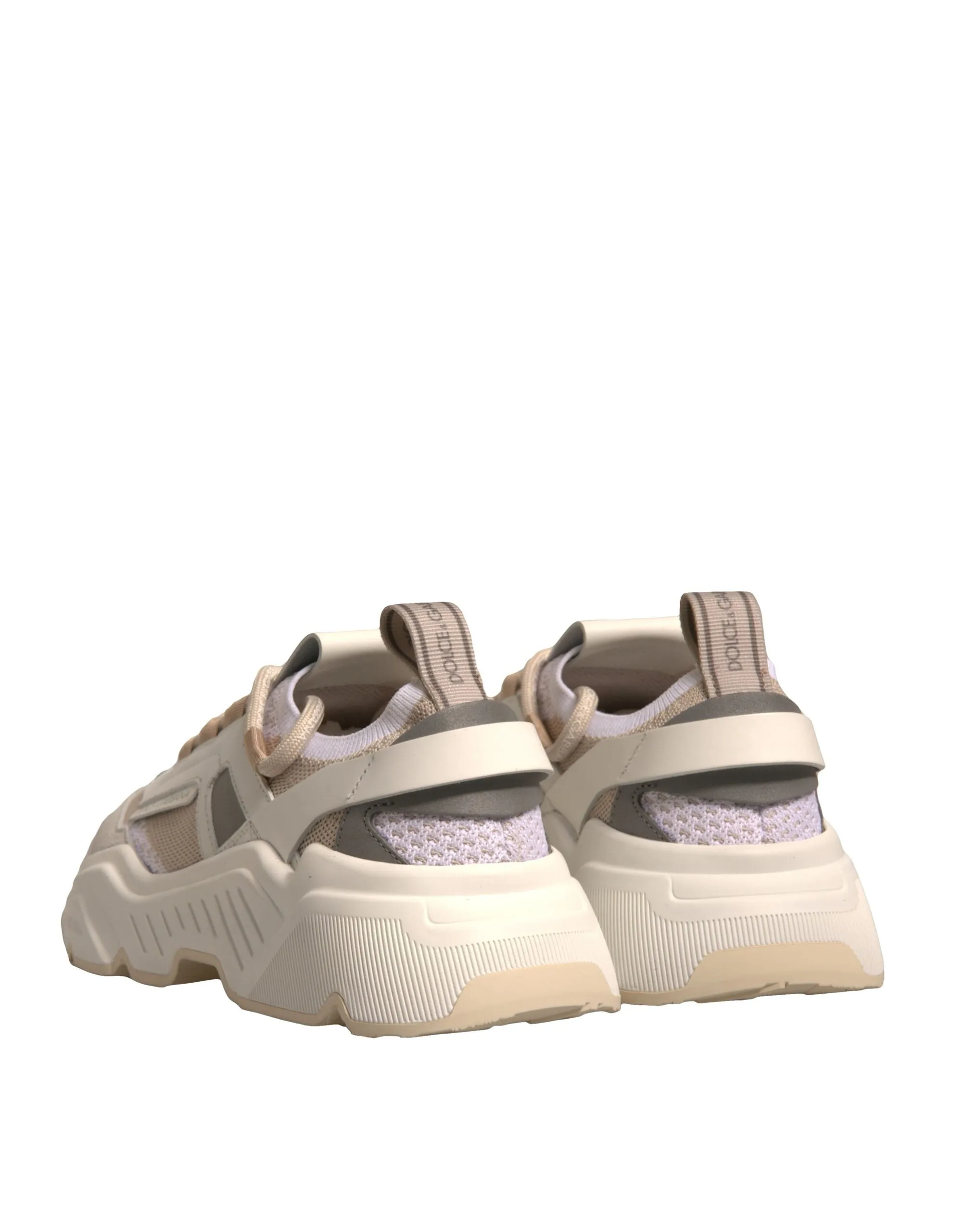 Dolce&Gabbana DAYMASTER Women Beige Sneakers Polyester Wedge Trainer Shoes EU 35