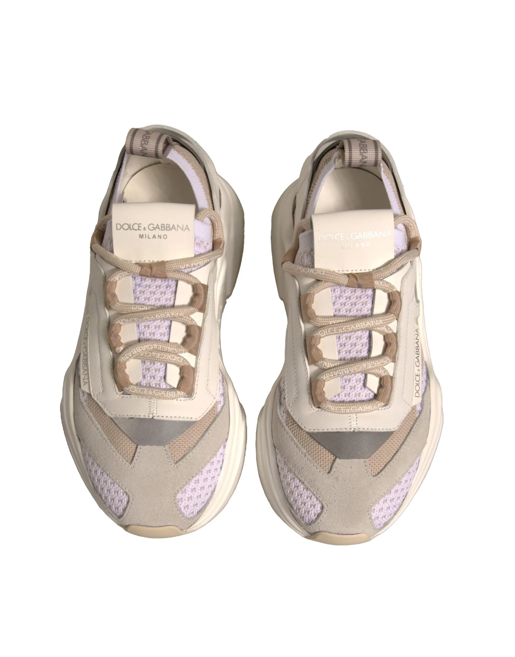 Dolce&Gabbana DAYMASTER Women Beige Sneakers Polyester Wedge Trainer Shoes EU 35