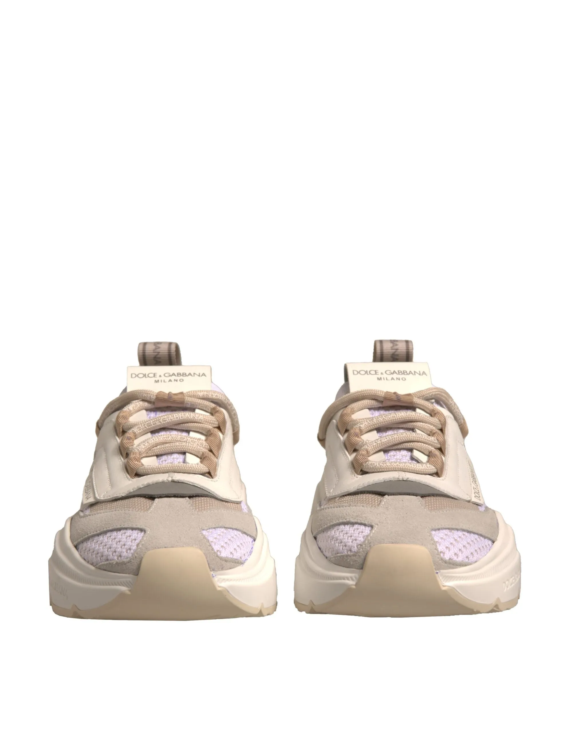 Dolce&Gabbana DAYMASTER Women Beige Sneakers Polyester Wedge Trainer Shoes EU 35