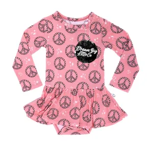 Dream Big Little Co Christmas Peace Dream Onesie Dress