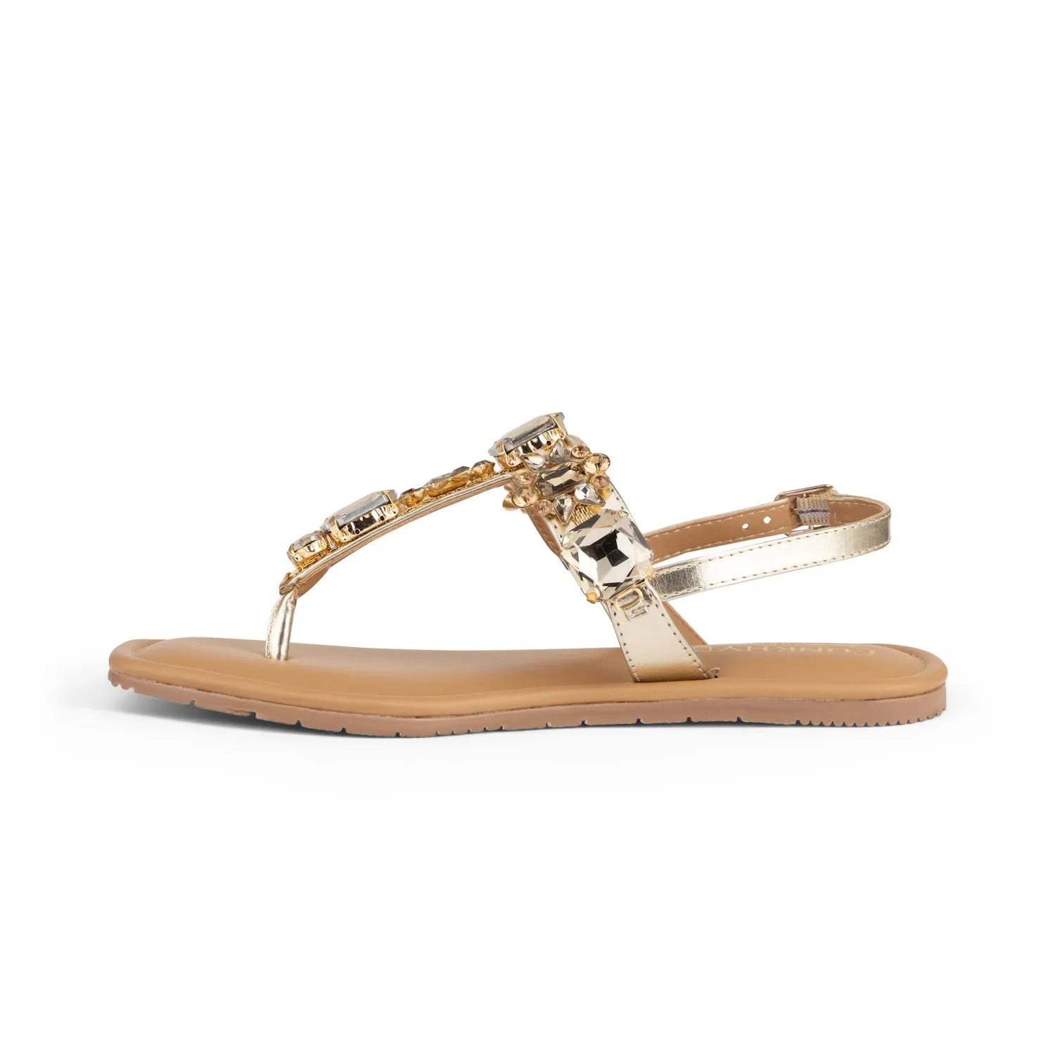 DREAM Flats - Gold Embellished Sandals