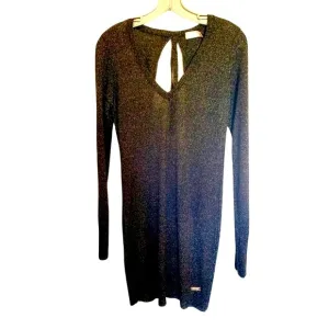 E. Loco Lightweight Backless Lurex Tunic Sweater Dress