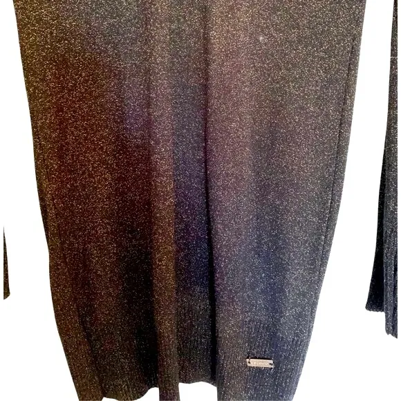 E. Loco Lightweight Backless Lurex Tunic Sweater Dress