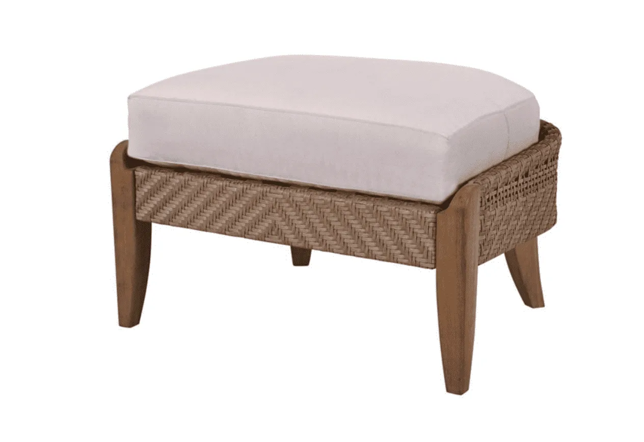 Eastern Shores Woven & Teak Outdoor Ottoman