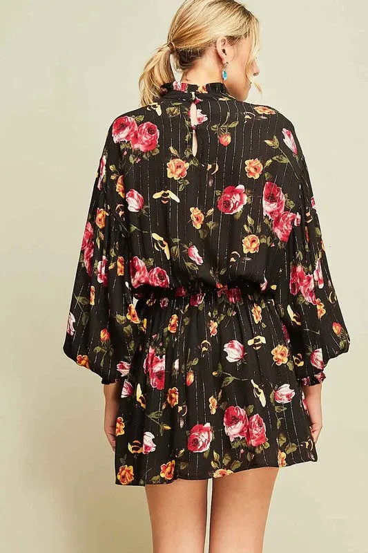 EISLEY LUREX FLORAL DRESS-