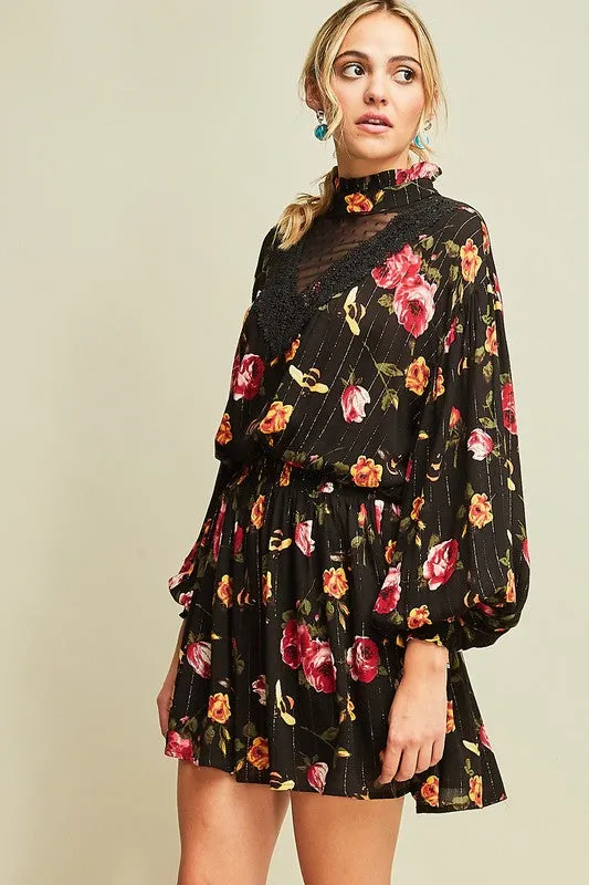 EISLEY LUREX FLORAL DRESS-