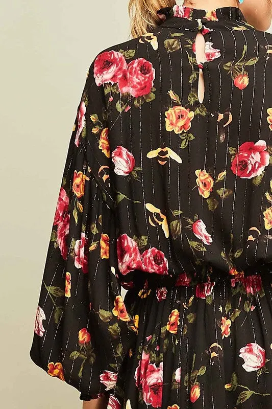 EISLEY LUREX FLORAL DRESS-