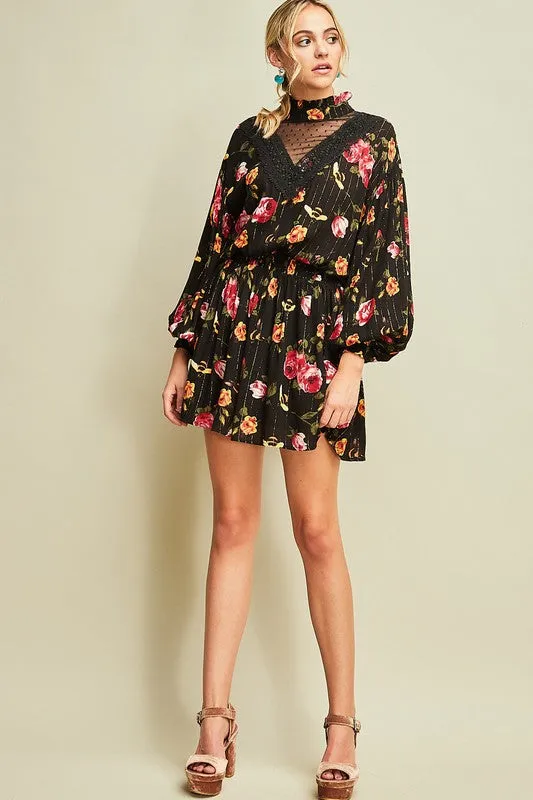 EISLEY LUREX FLORAL DRESS-
