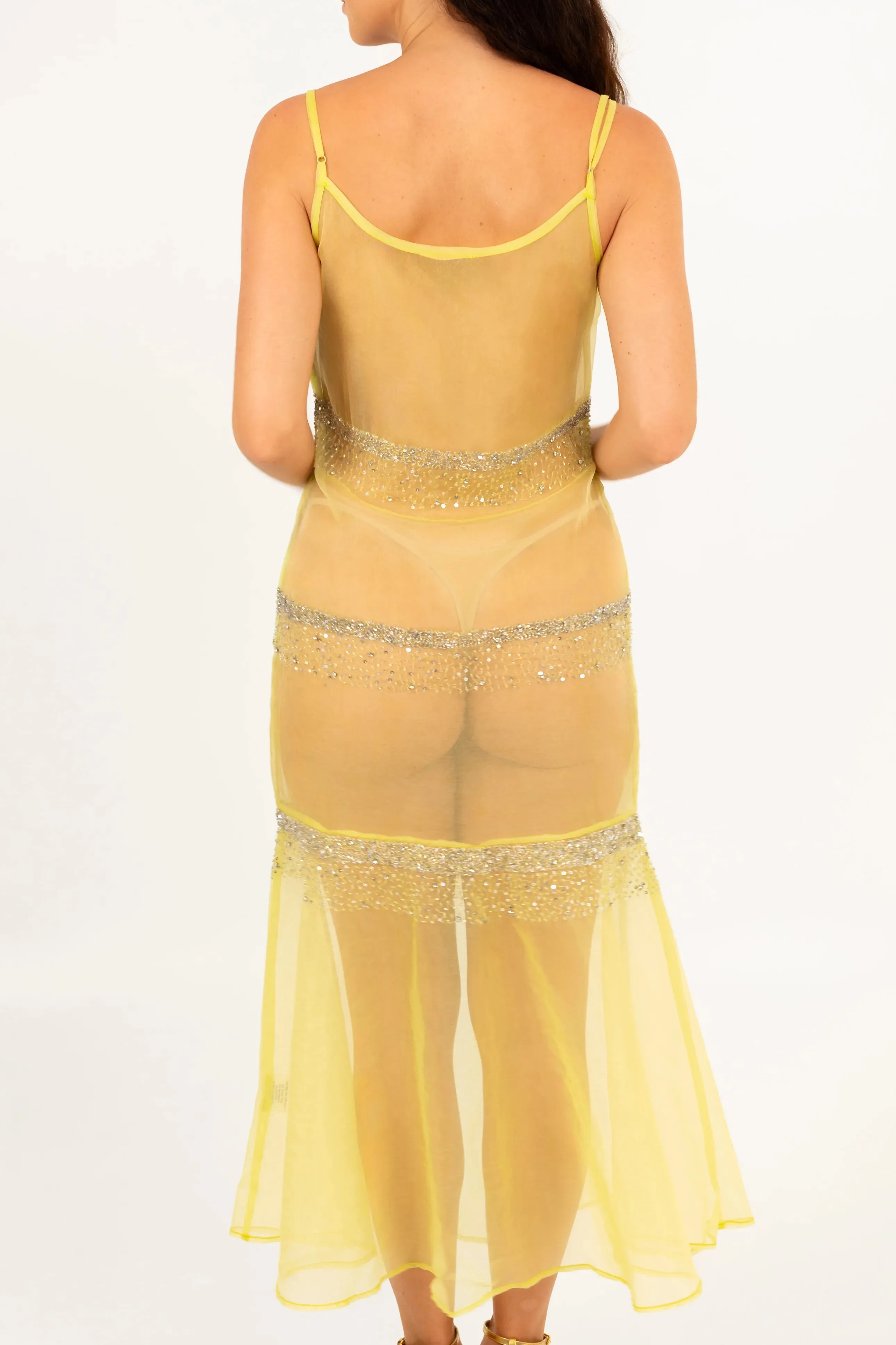 Elara Sheer Dress Yellow