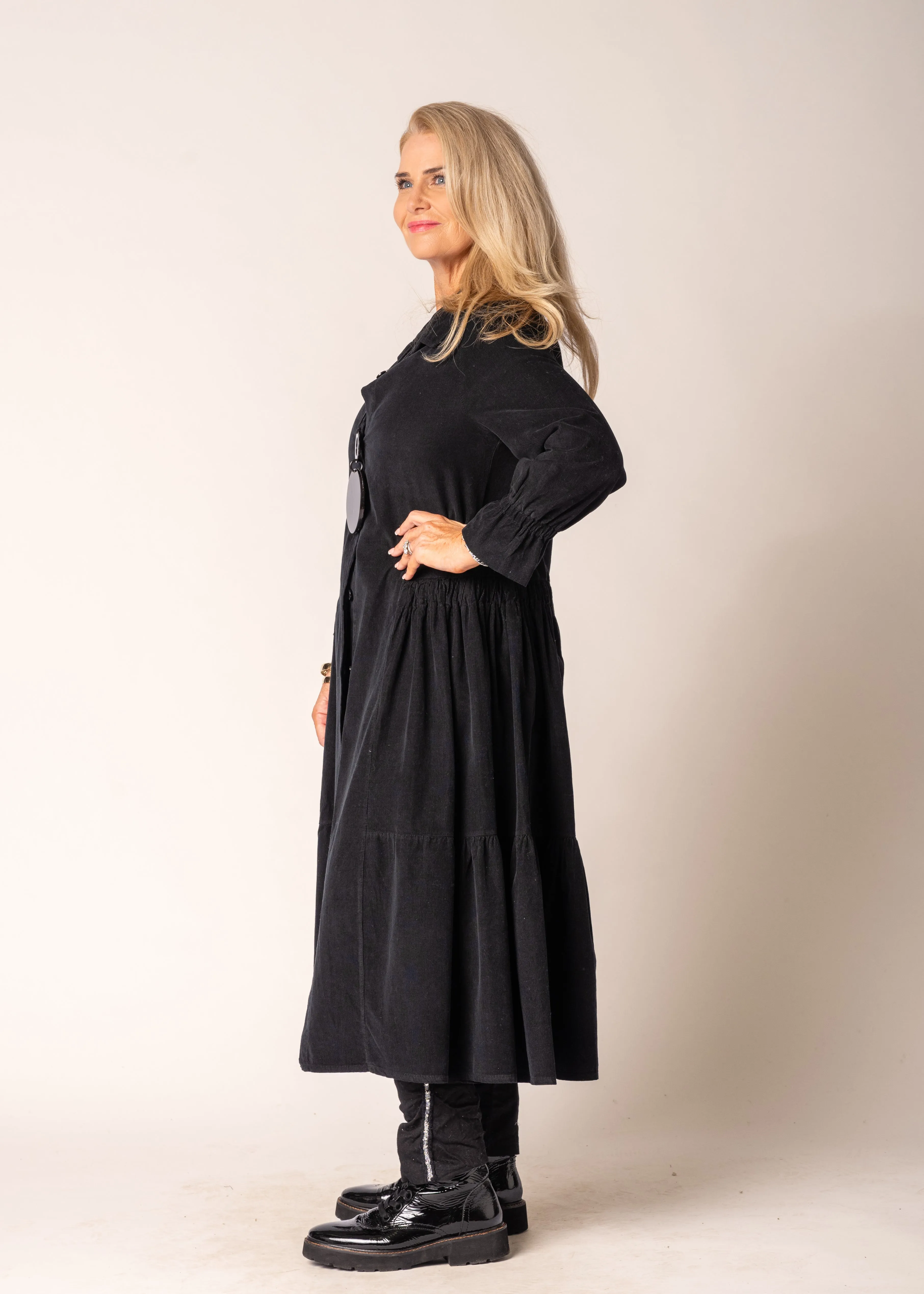 Erin Cotton Dress in Onyx