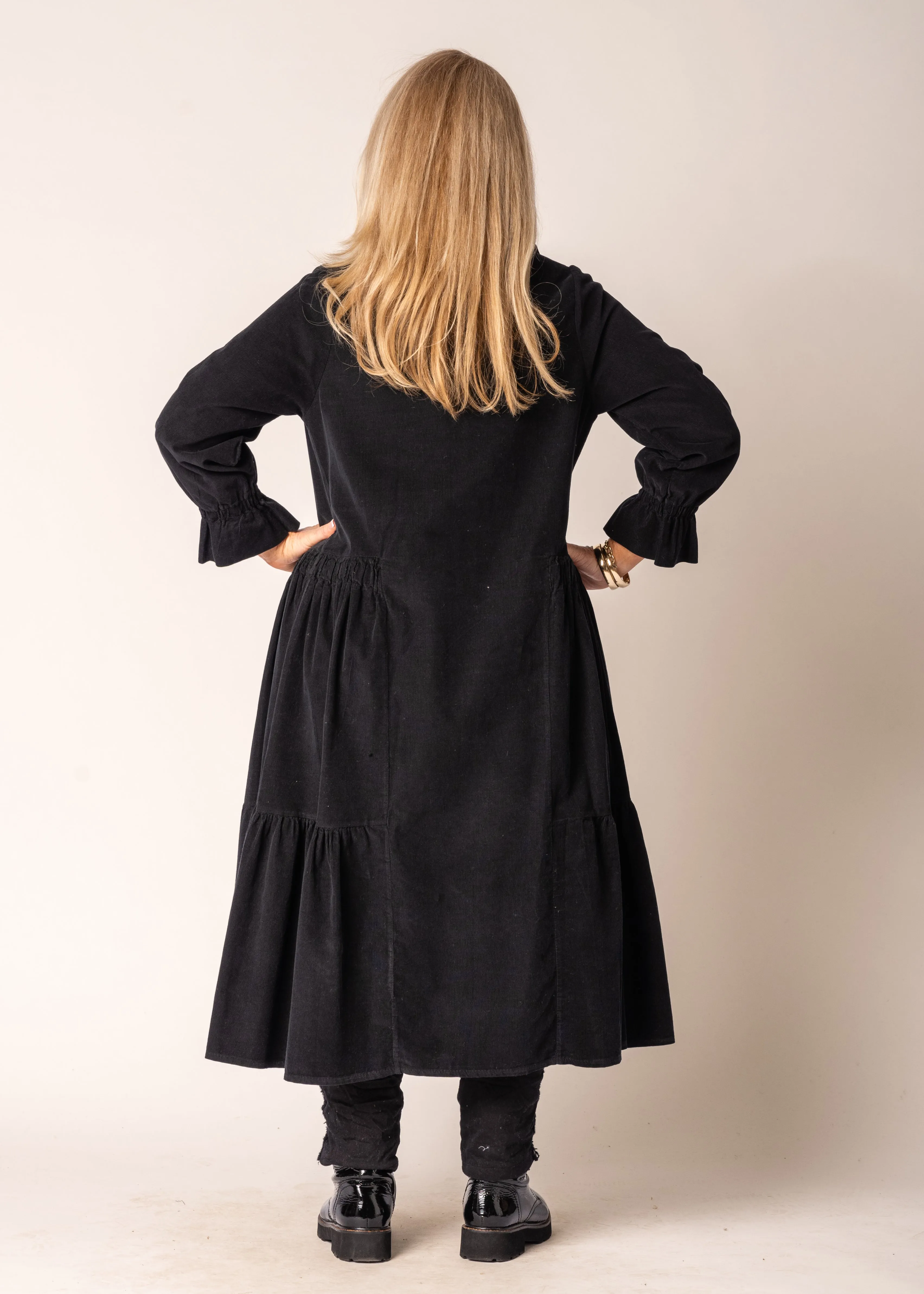 Erin Cotton Dress in Onyx