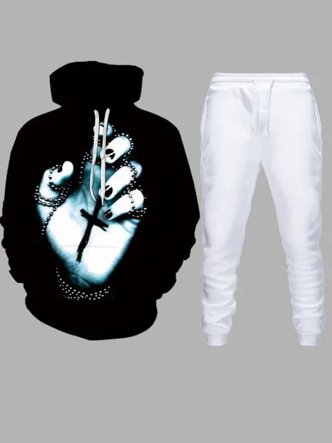 Fashion 3D Hoodies Suits Men Sweatshirt