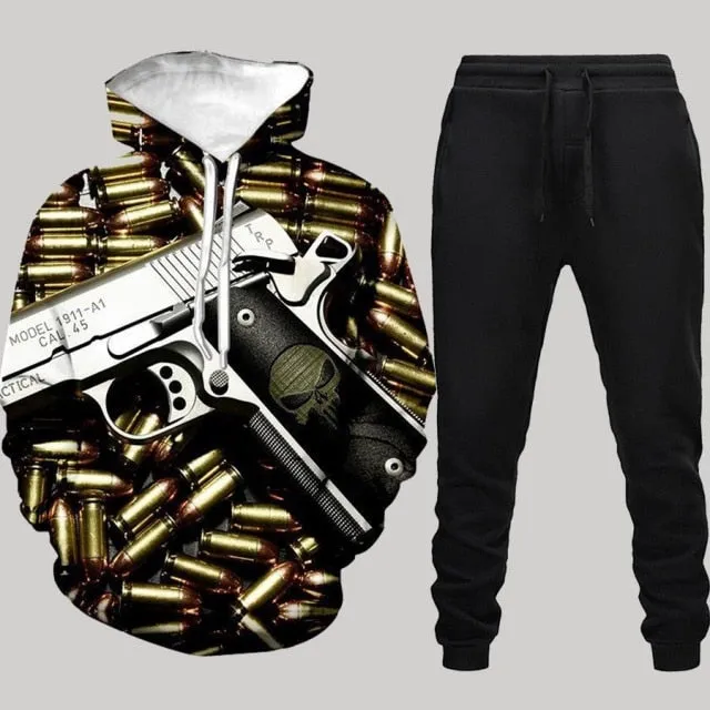 Fashion 3D Hoodies Suits Men Sweatshirt