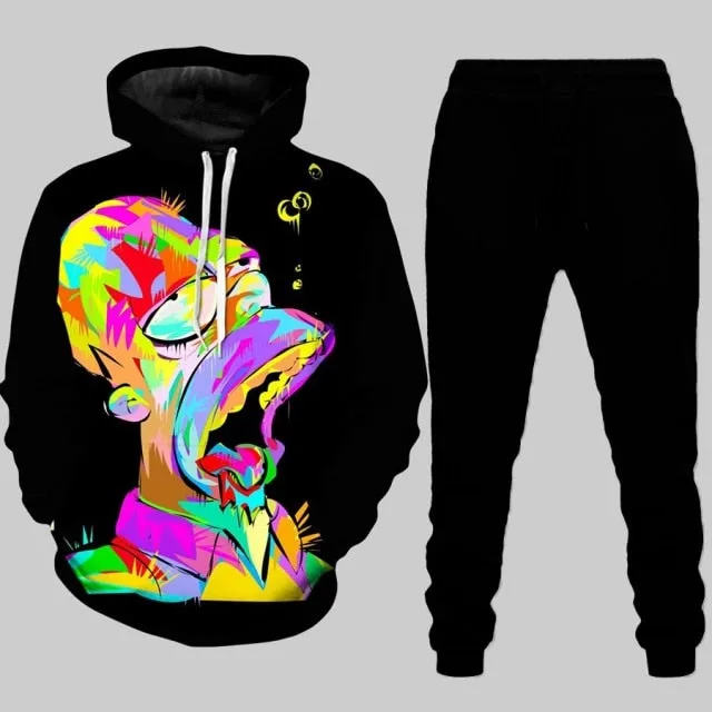 Fashion 3D Hoodies Suits Men Sweatshirt