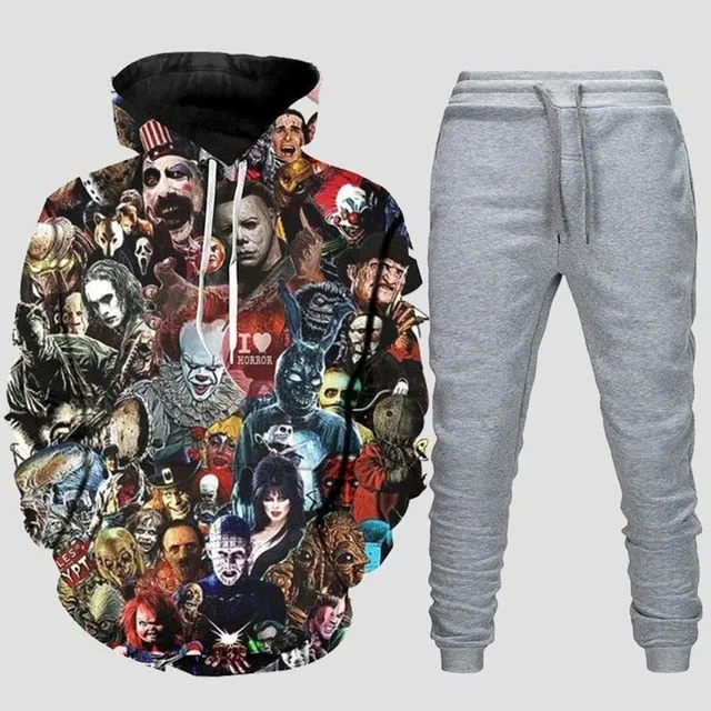 Fashion 3D Hoodies Suits Men Sweatshirt