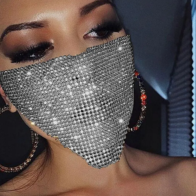 Fashion Mesh Rhinestone Jewelry Mask