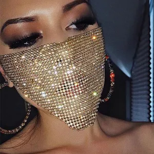 Fashion Mesh Rhinestone Jewelry Mask