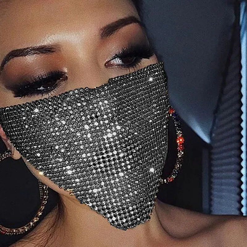 Fashion Mesh Rhinestone Jewelry Mask