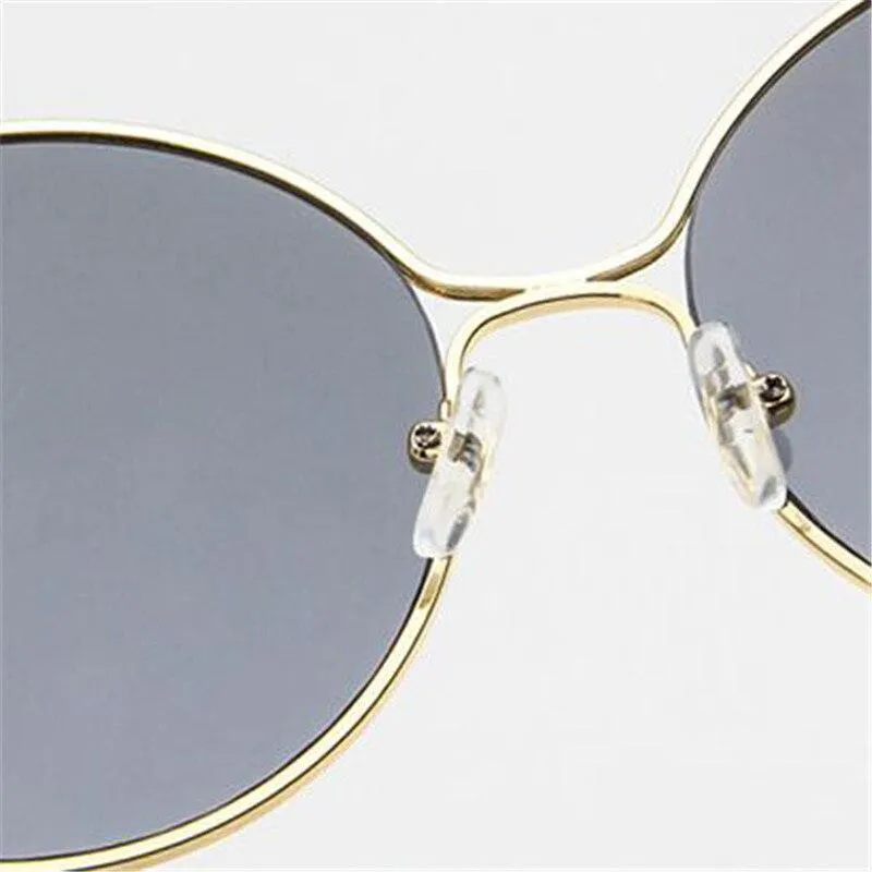 Fashion Metal Women Sunglasses Mirror Classic Large frame Retro Street Beat Glasses Travel