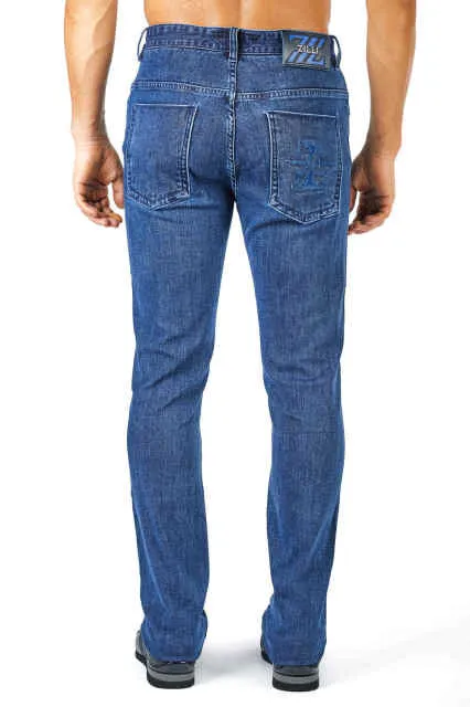 Fashion Middle waist embroidery zipper Jeans