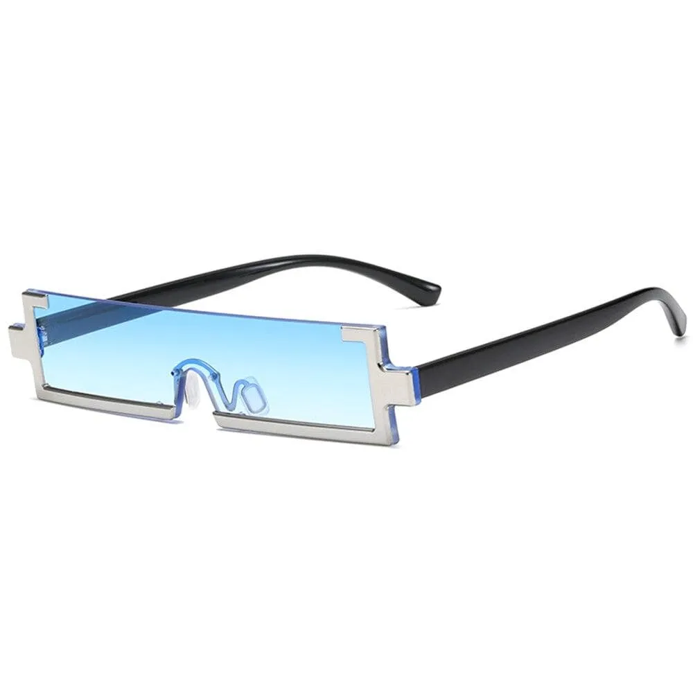 Fashion Square Small  Retro Vintage One Piece Rimless Sun Glasses