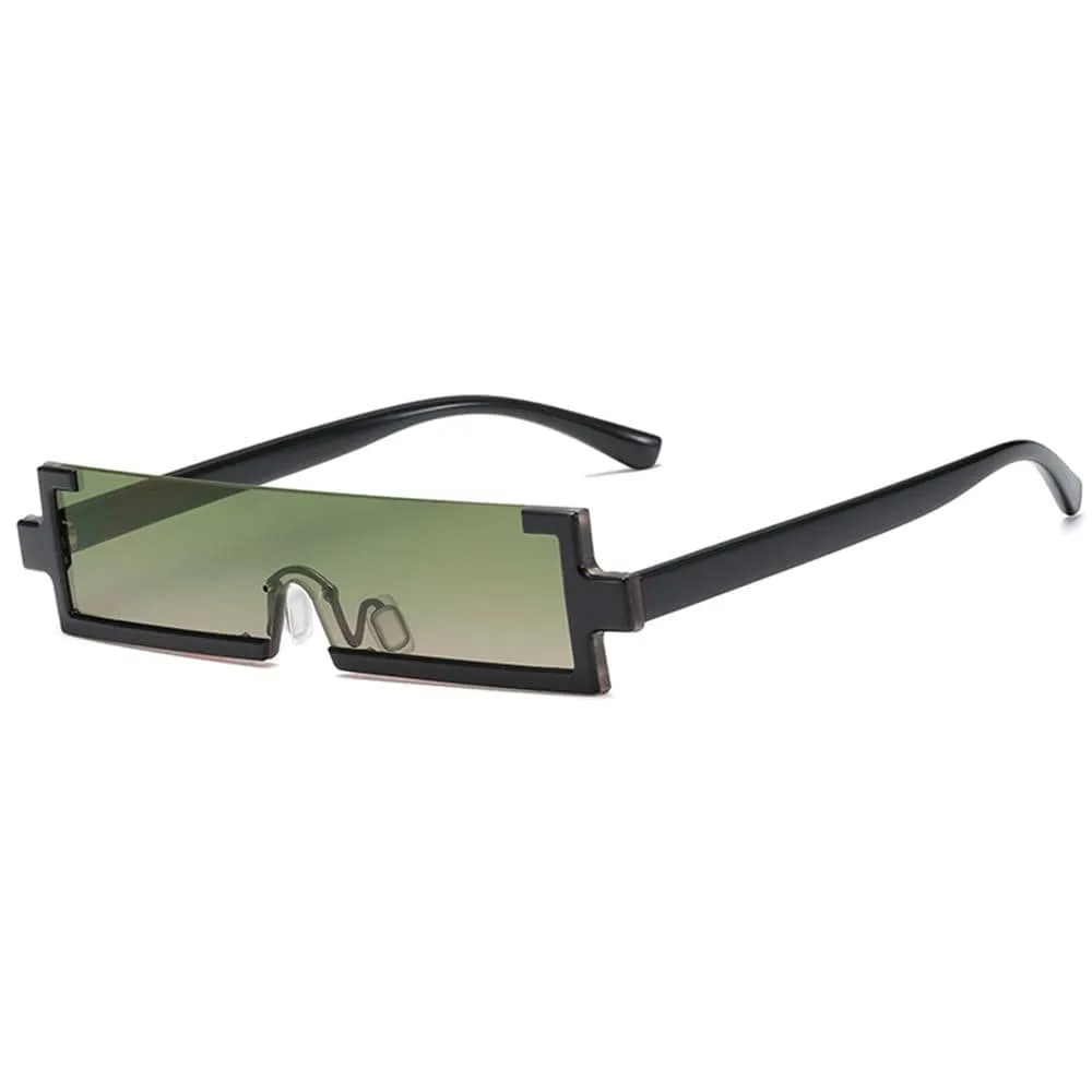 Fashion Square Small  Retro Vintage One Piece Rimless Sun Glasses