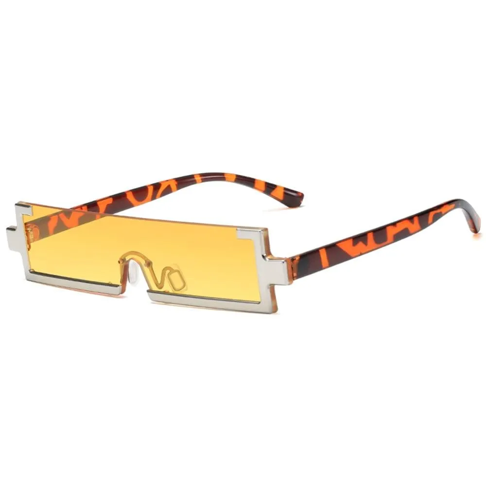 Fashion Square Small  Retro Vintage One Piece Rimless Sun Glasses