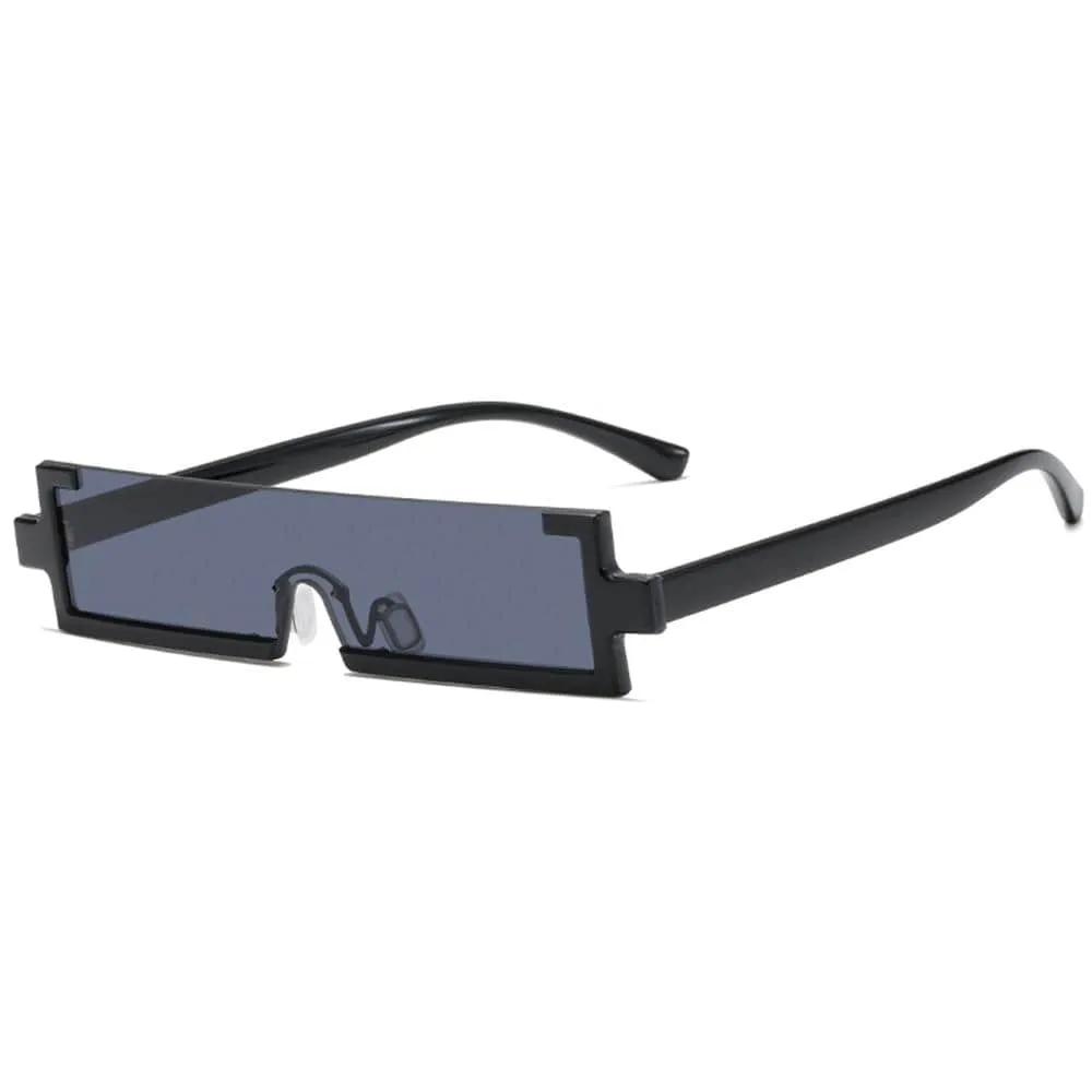 Fashion Square Small  Retro Vintage One Piece Rimless Sun Glasses