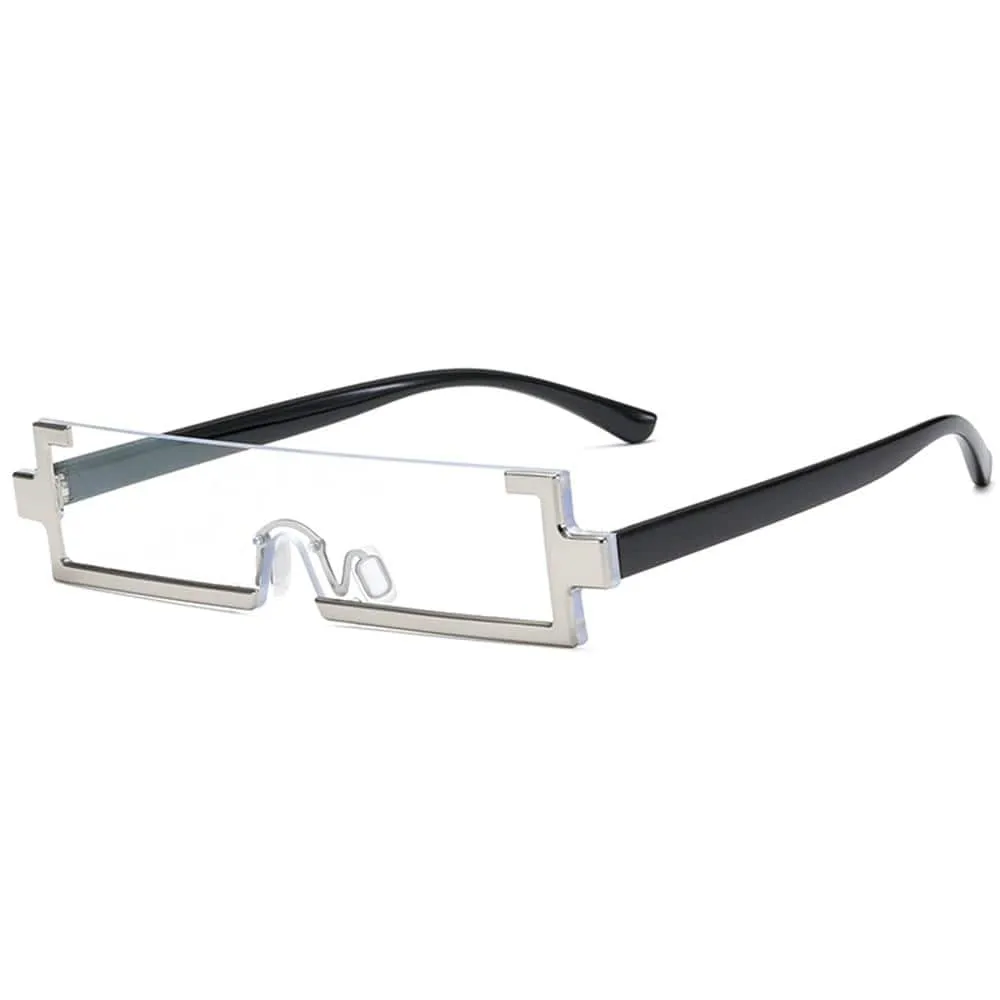 Fashion Square Small  Retro Vintage One Piece Rimless Sun Glasses