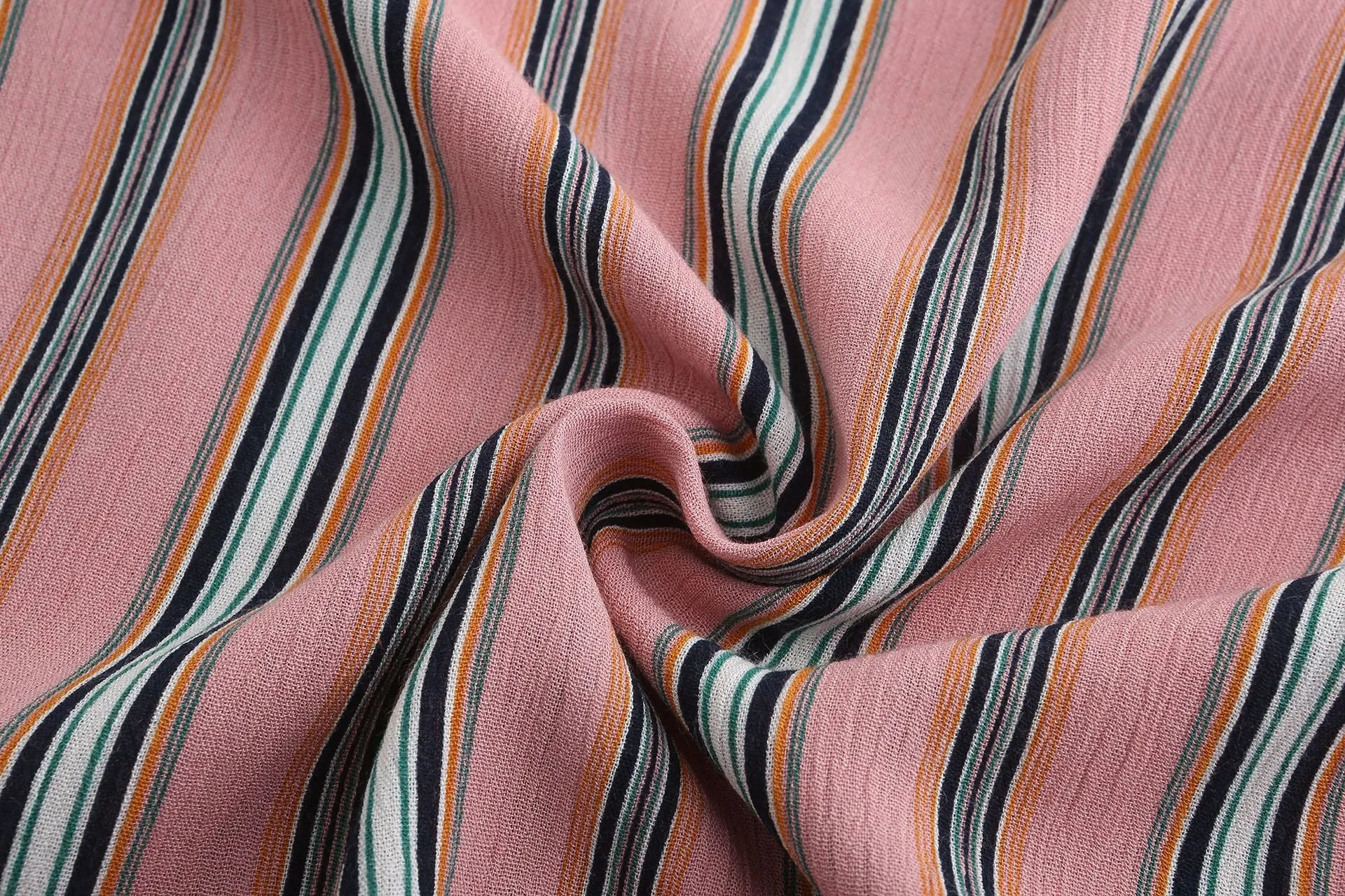 Fashion V-neck Striped Sling Ruffled Dress