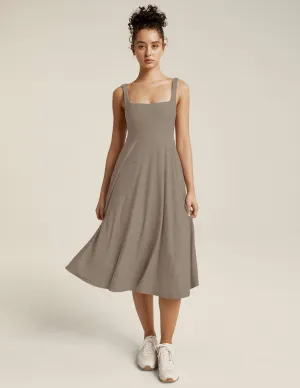 Featherweight At The Ready Square Neck Dress by Beyond Yoga | Birch Heather Oyster