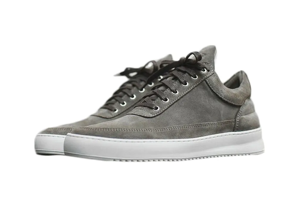 FILLING PIECES X KITH Men's Low Top Ripple Lane Suede Sneakers, Grey, 9.5