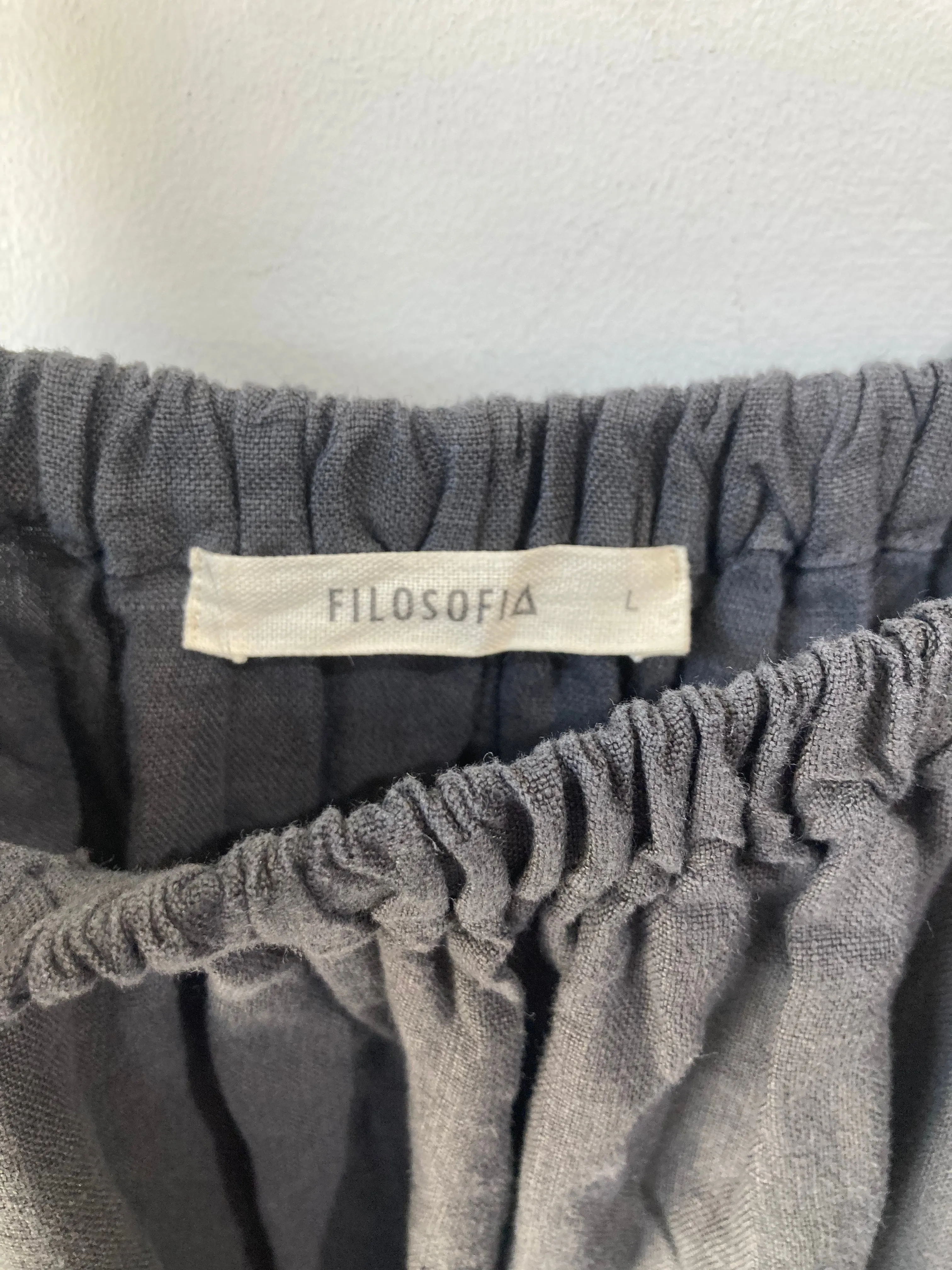 Filosofia Charcoal Grey Linen Dress L