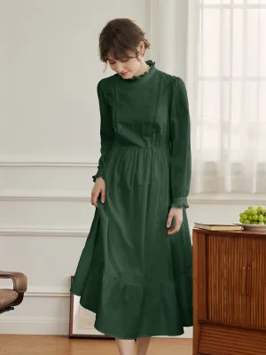 【Final Sale】Braelyn Simple Mockneck A-Line Cotton Dress