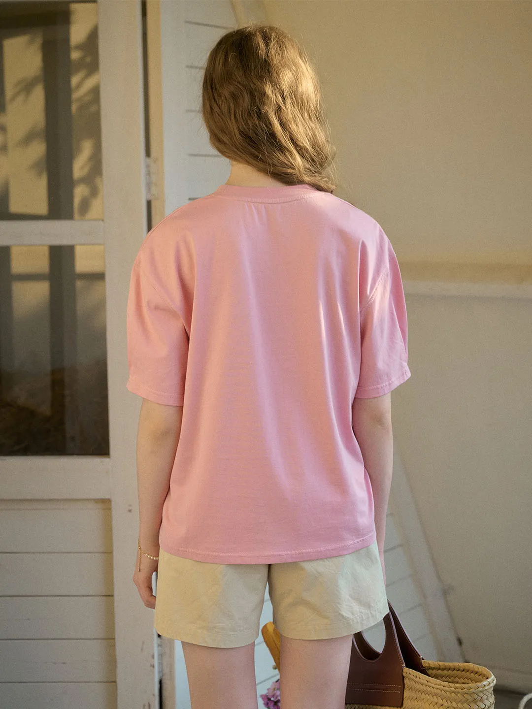 【Final Sale】Journey Puppy Applique Round Neck Short Sleeve Casual T-Shirt