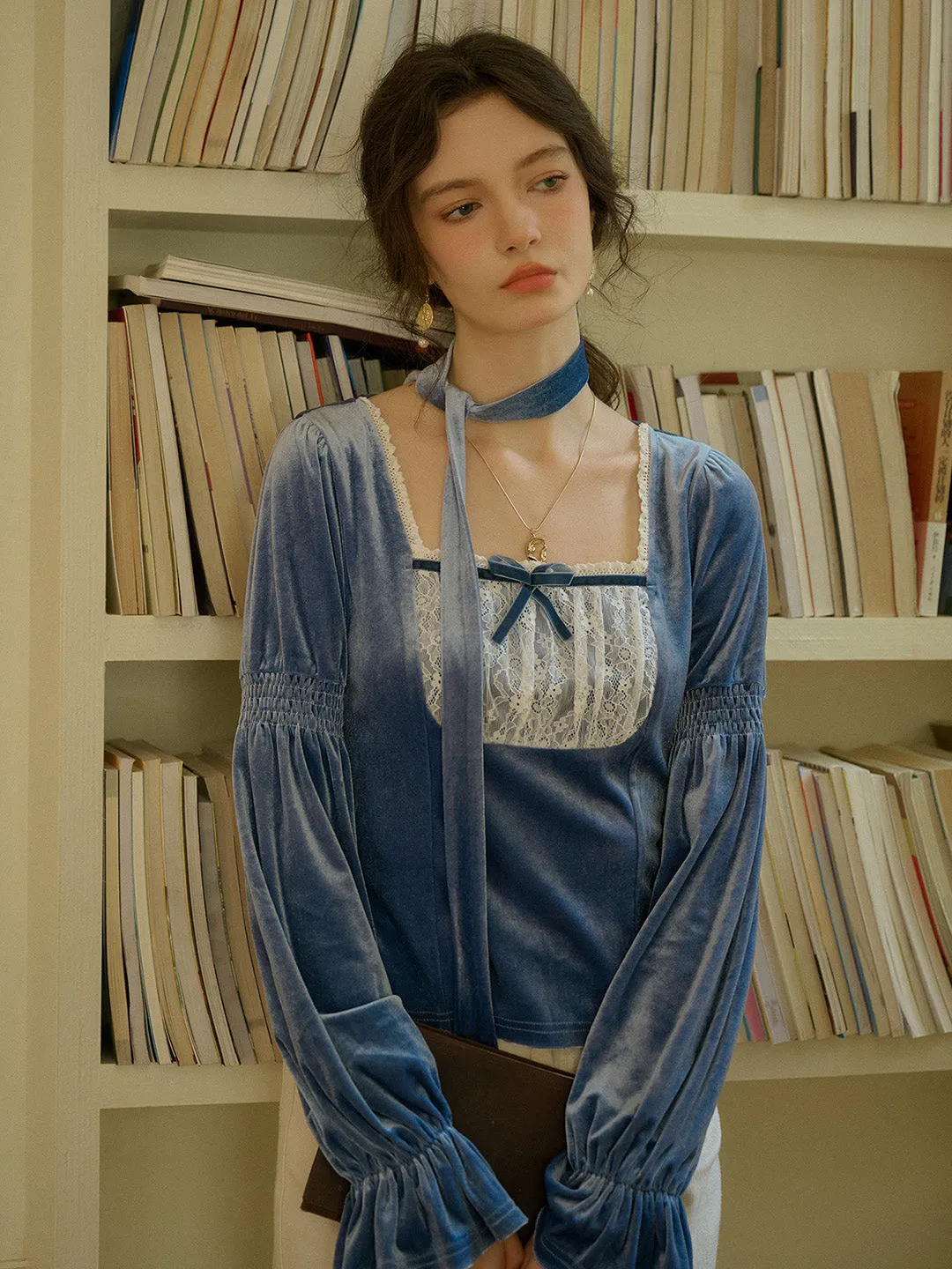 【Final Sale】Nicolette Square Neck Bow Boluse