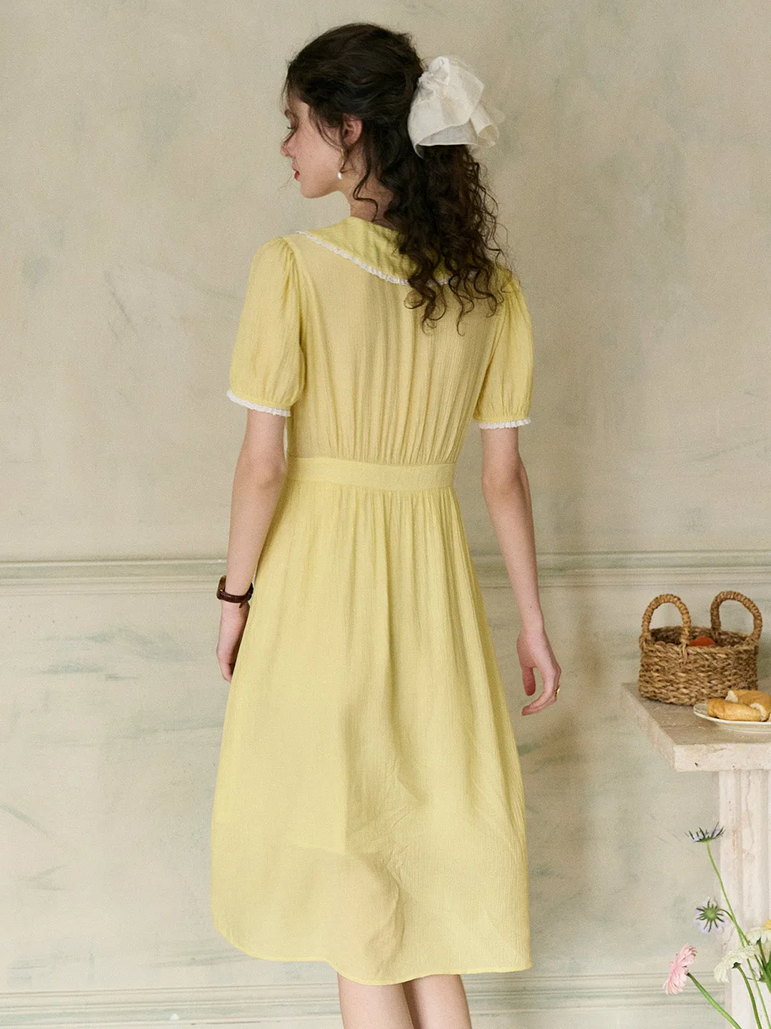 【Final Sale】Raque Classic Notched Lapel Trimmed Dress
