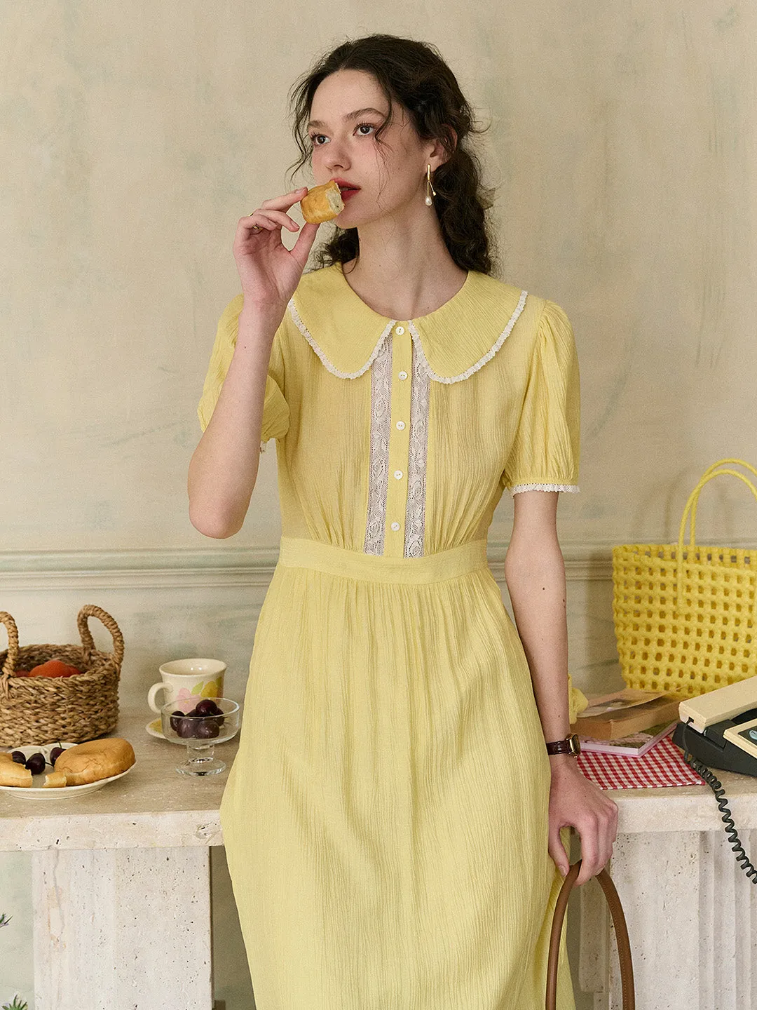 【Final Sale】Raque Classic Notched Lapel Trimmed Dress