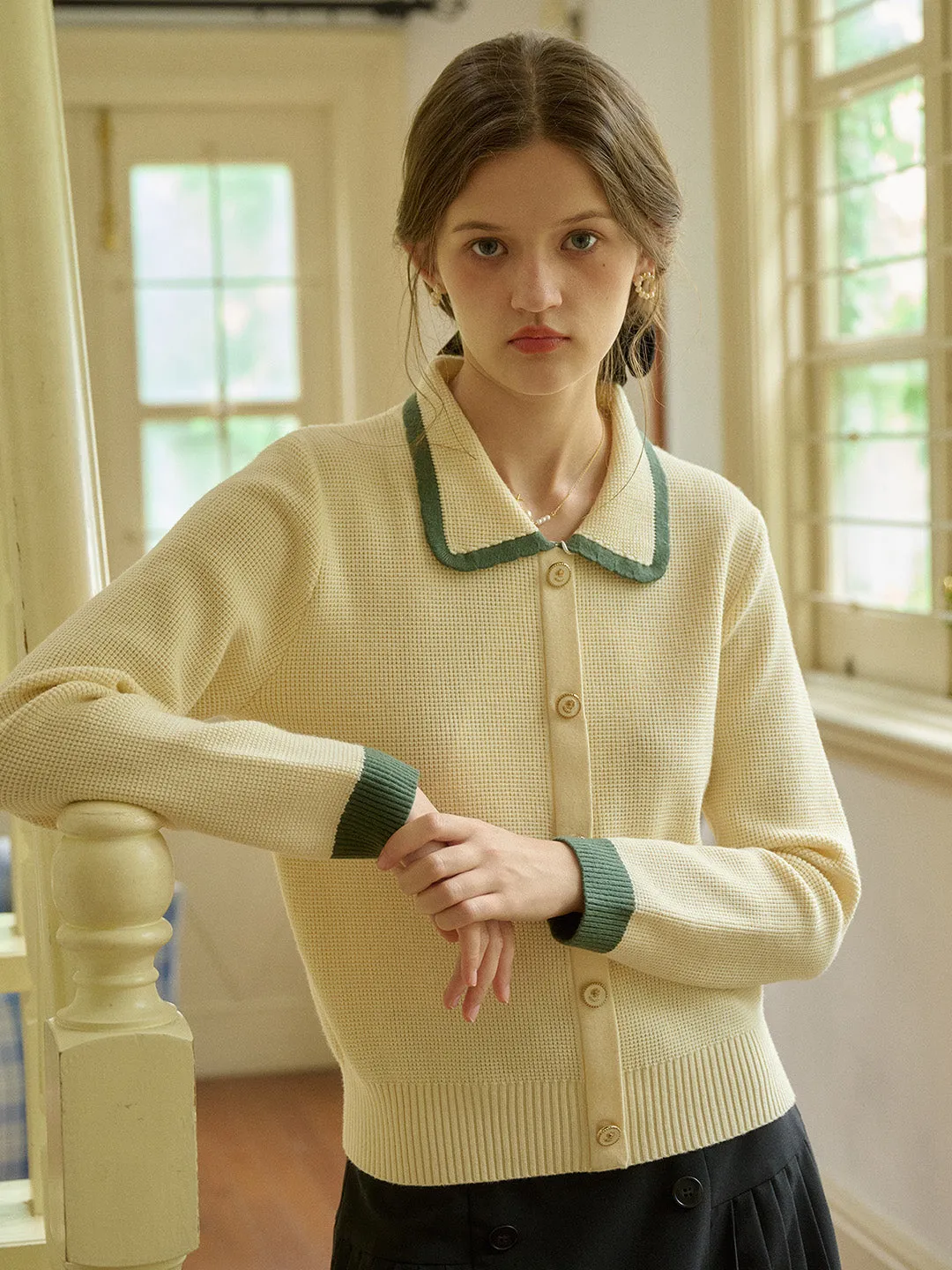 【Final Sale】Stella Peter Pan Collar Knit Cardigan