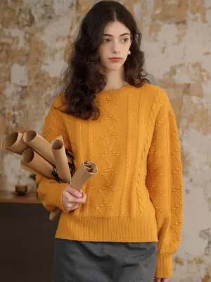 【Flash Sale】Leah Solid Cable Knit Drop Shoulder Sweater