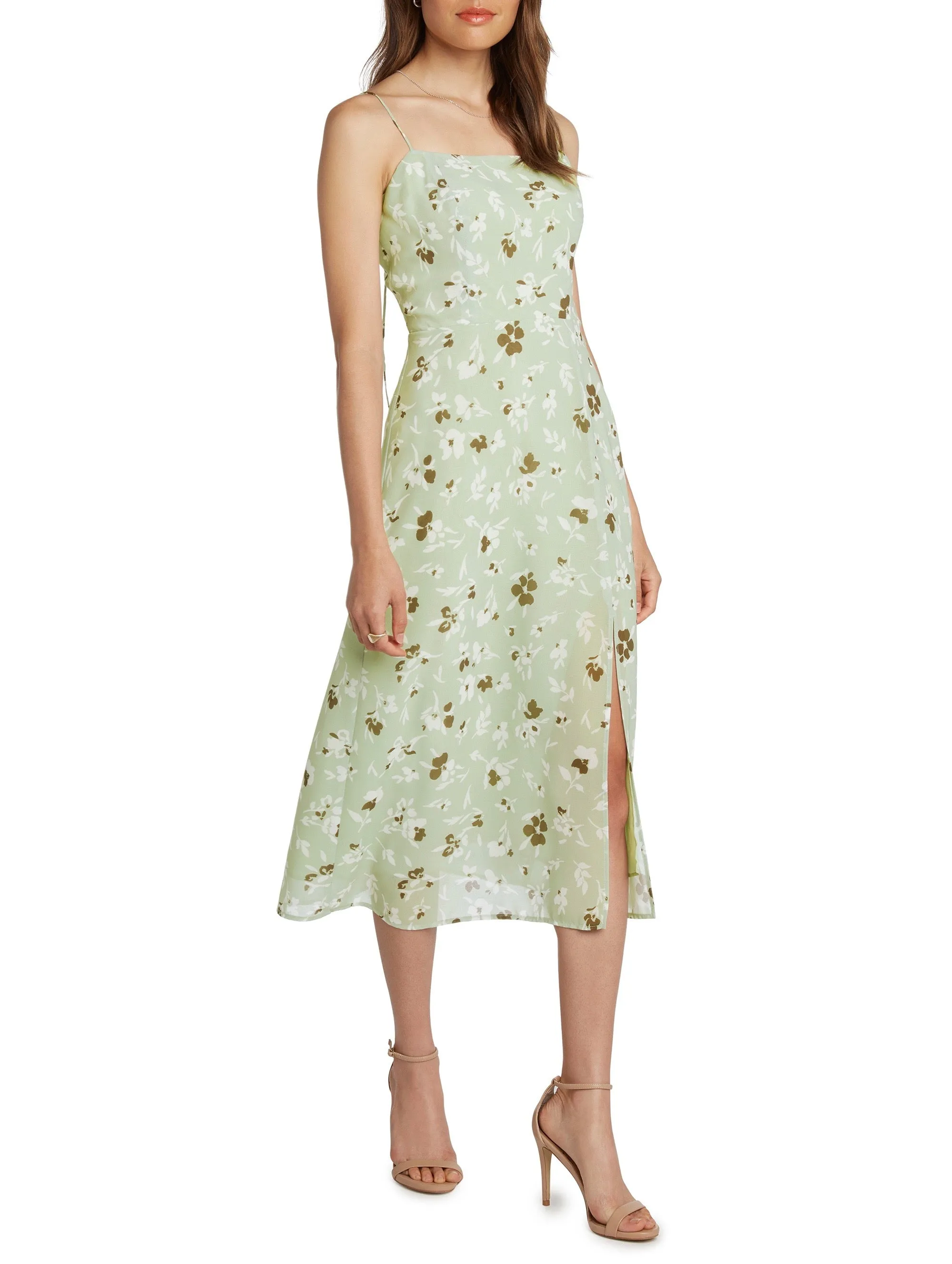 Floral Midi Dress - Pistachio FINAL SALE