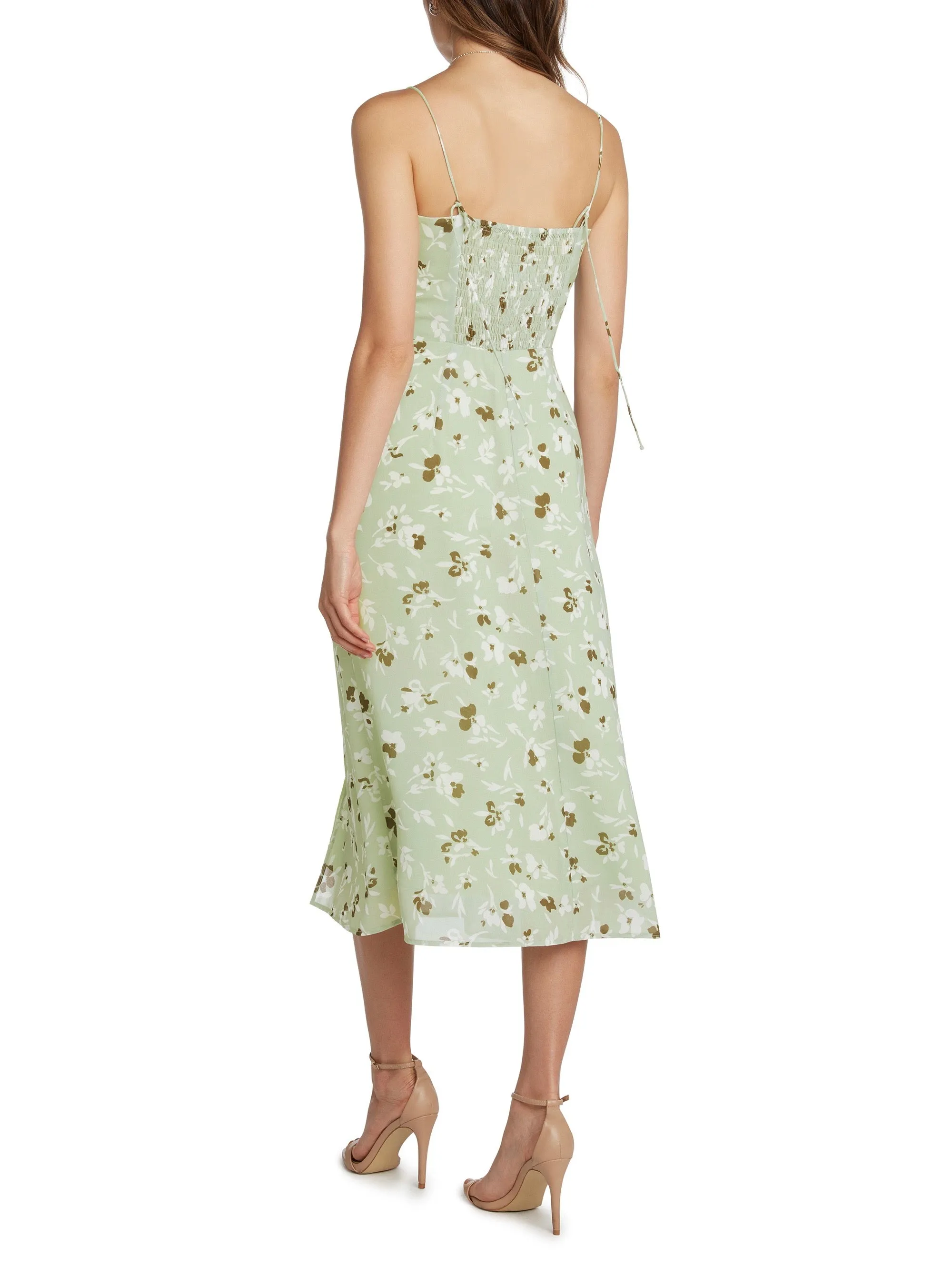 Floral Midi Dress - Pistachio FINAL SALE