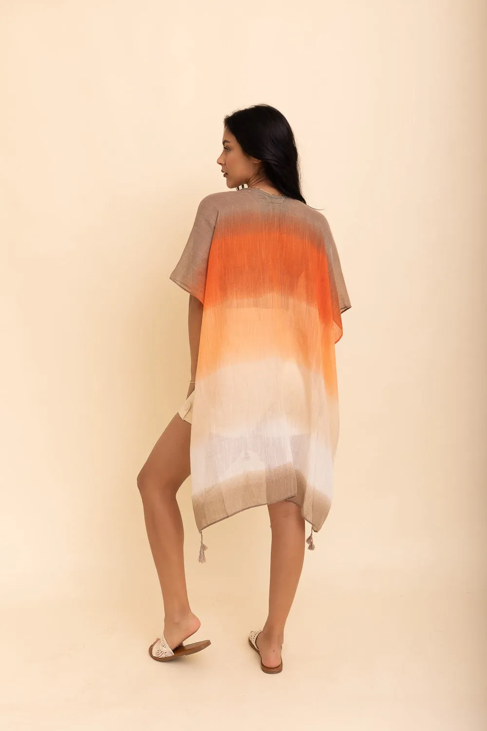 Flowy Lightweight Orange Kimono Duster