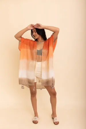 Flowy Lightweight Orange Kimono Duster