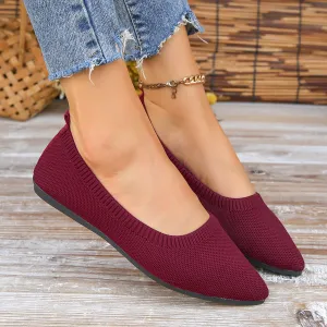 Fly Knit Fabric Low-top Flats