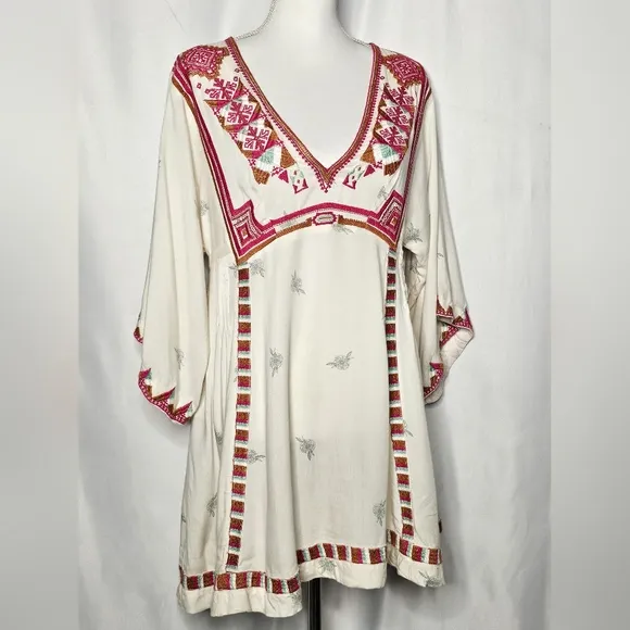 Free People Tulum Mini Dress With Bell Sleeves