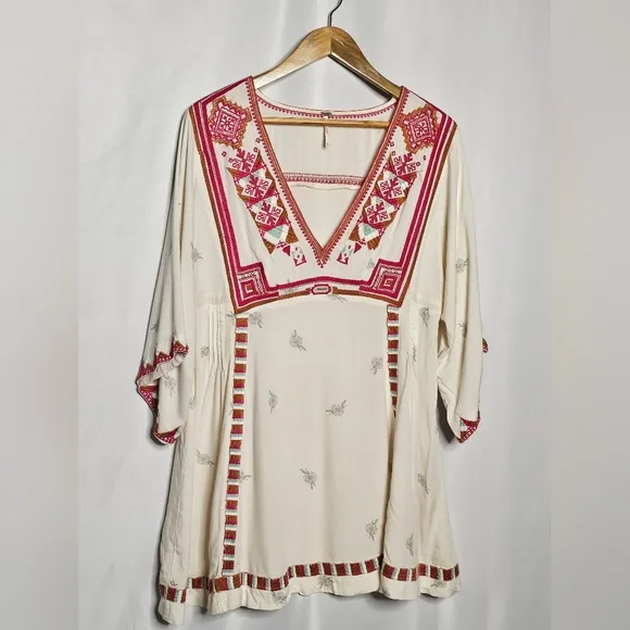 Free People Tulum Mini Dress With Bell Sleeves