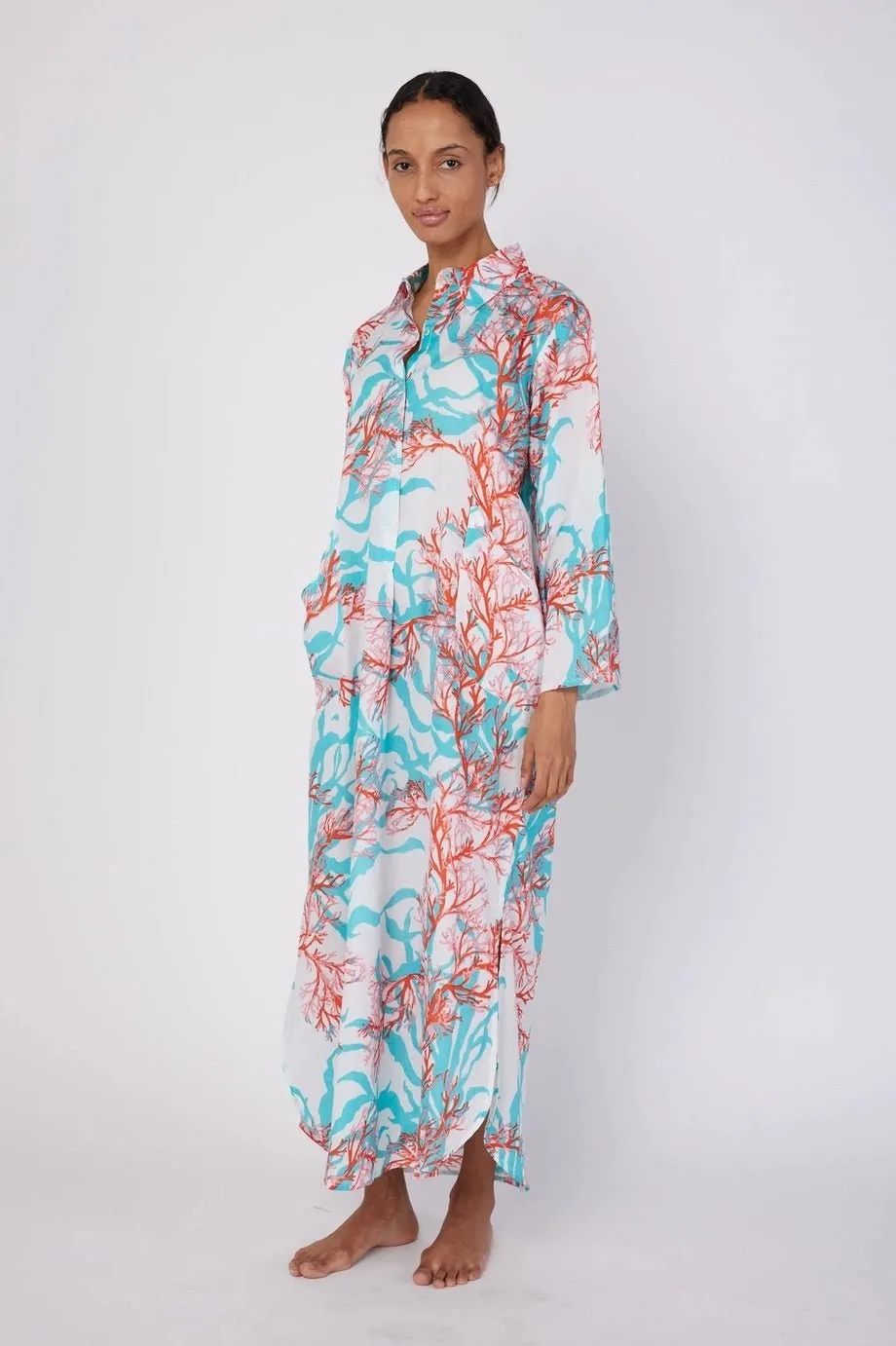 Gabriella Coral Print Maxi Dress