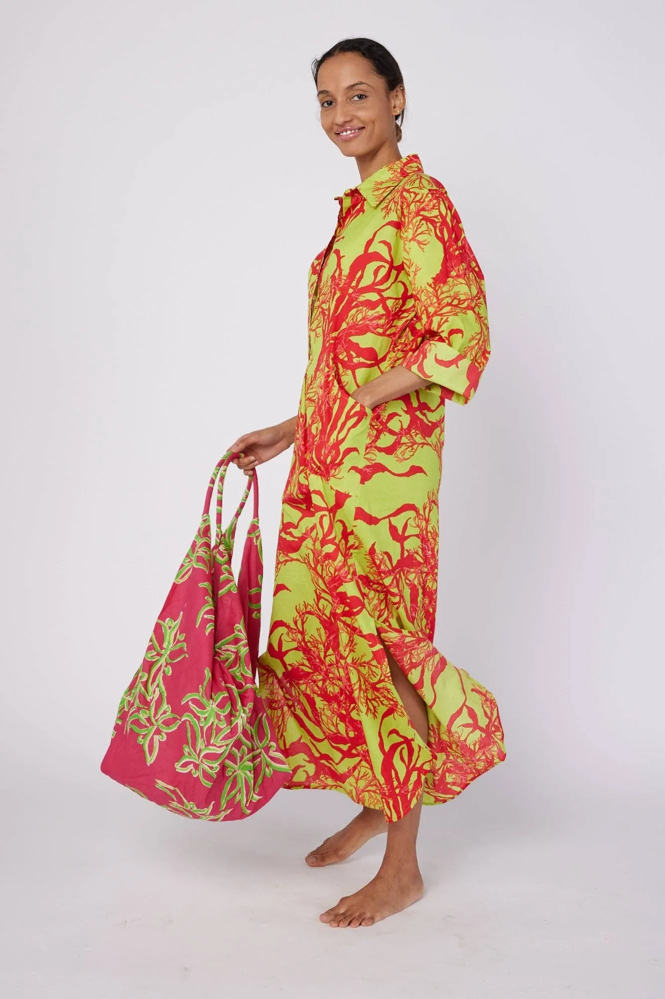 Gabriella Coral Print Maxi Dress