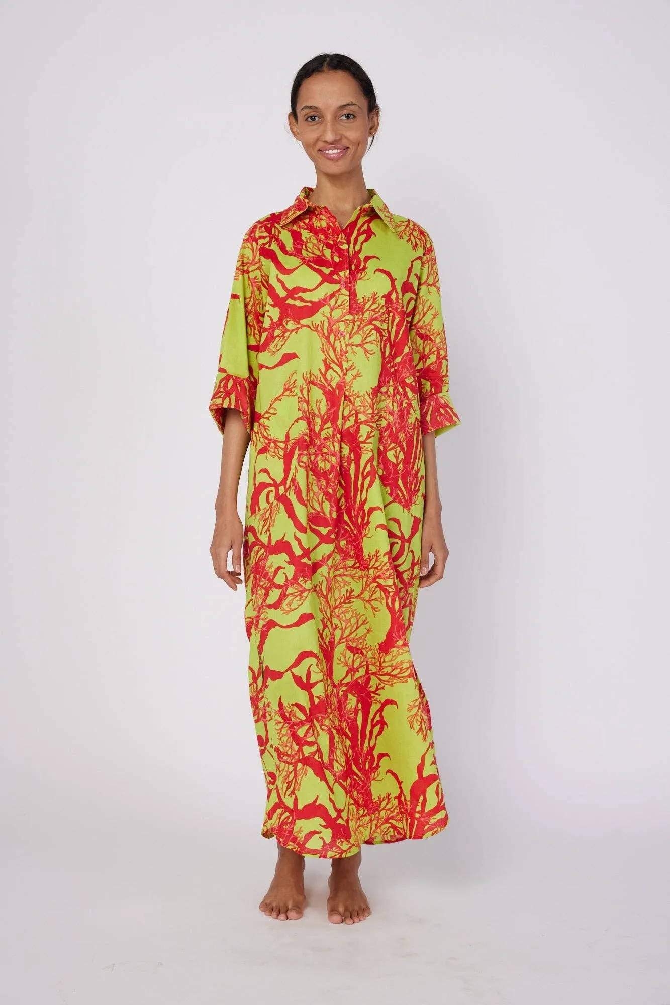 Gabriella Coral Print Maxi Dress